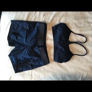 Lululemon Power Y bra and matching shorts